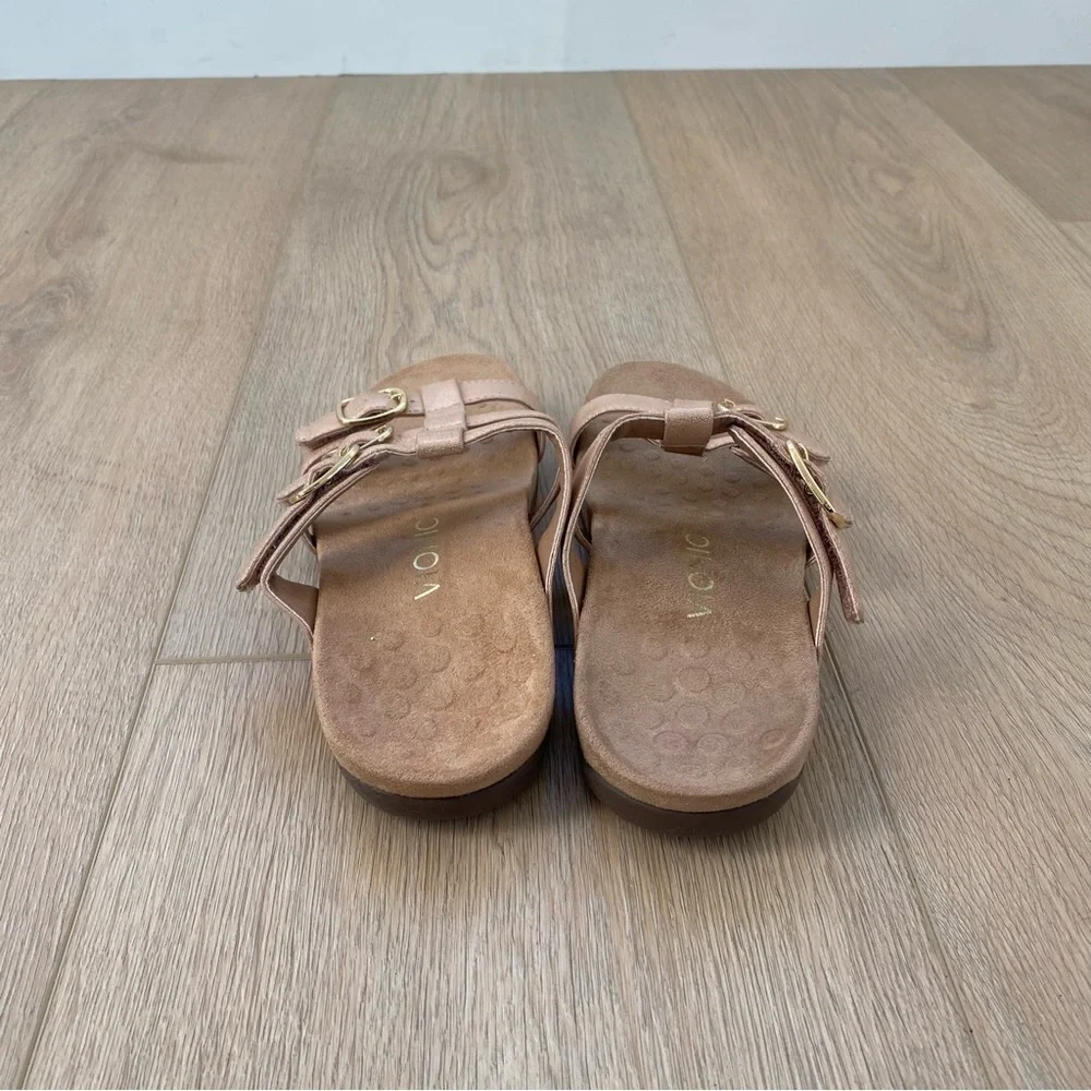 Vionic Misa Rosa Gold Leather Strappy Sandals